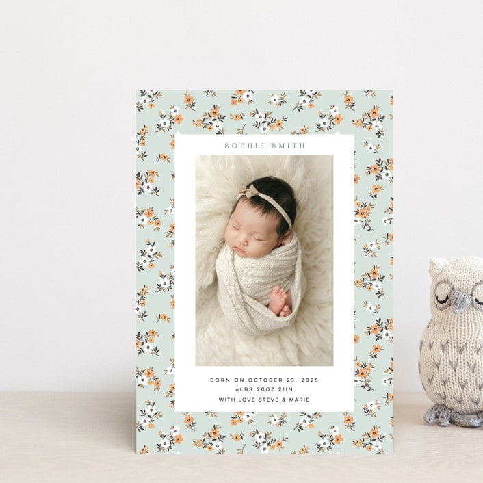 "Spring Gardens" - Birth Announcements in Mojito by Sherley Ferreira - Front