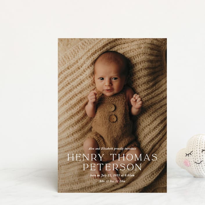 "Refined" - Birth Announcements in Powder by Melissa Egan of Pistols - Front