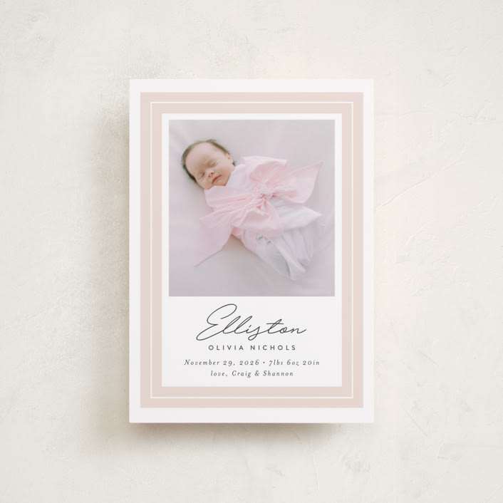 "Serene" - Birth Announcements in Blush by Jessica Williams - Front