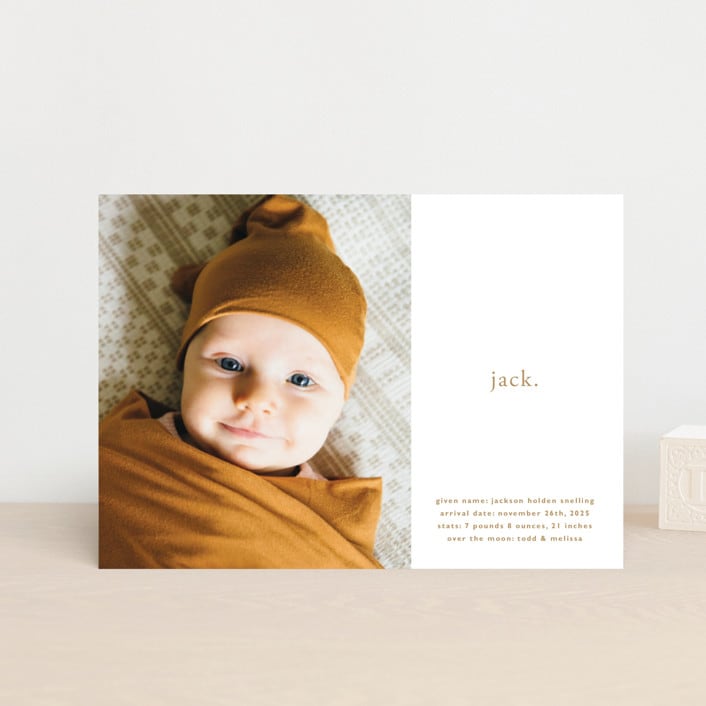 "call me jack" - Birth Announcements in Flax by Faith Dorn - Front