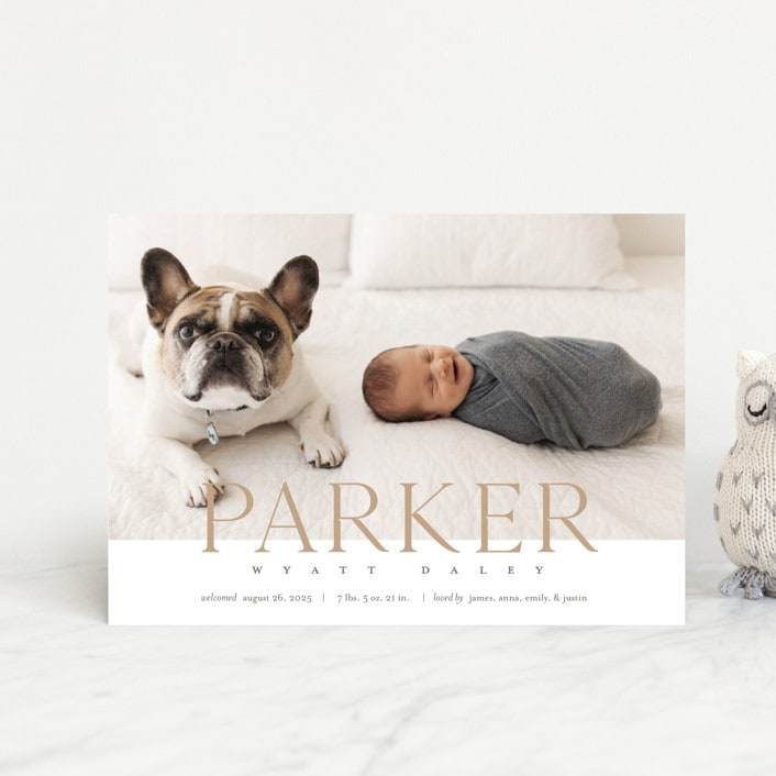 "modern classic" - Birth Announcements in Toffee by Eric Clegg - Front