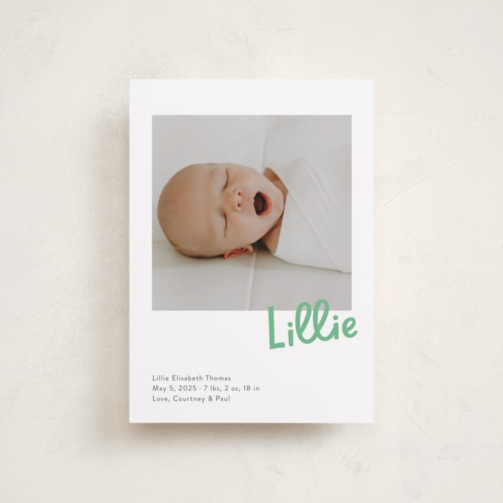 "Jolly Good" - Birth Announcements in Clover by Megan Davis - Front