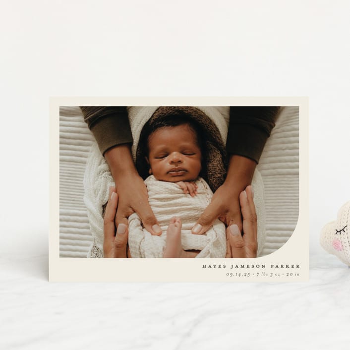 "Simple Photo" - Birth Announcements in Almond by Brianne Larsen - Front