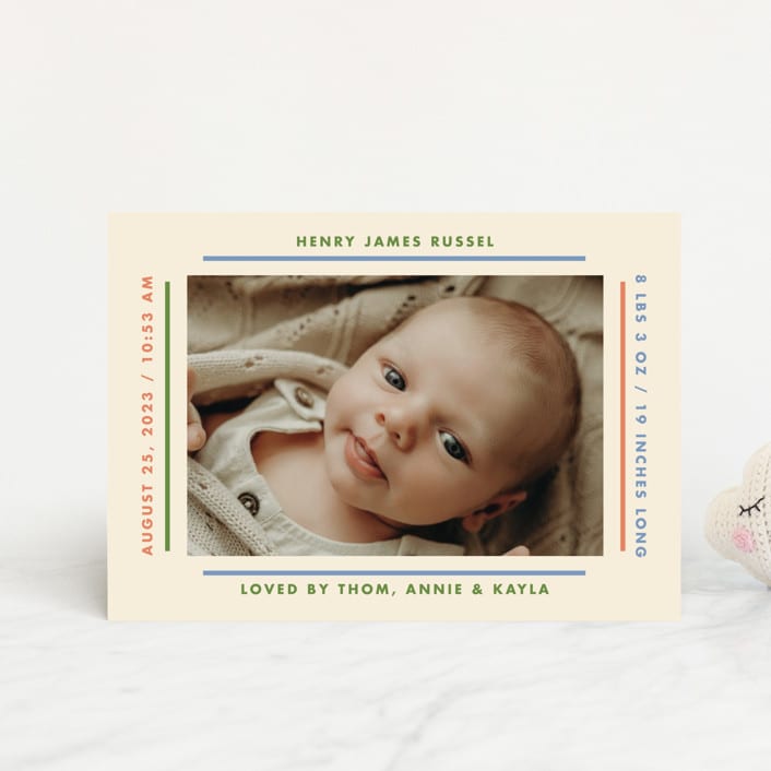 "Framework" - Birth Announcements in Halo by Baumbirdy - Front