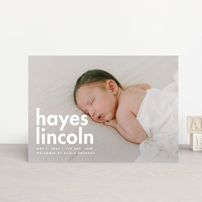 "Hayes" - Birth Announcements in Cloud by Ellen Schlegelmilch - Front