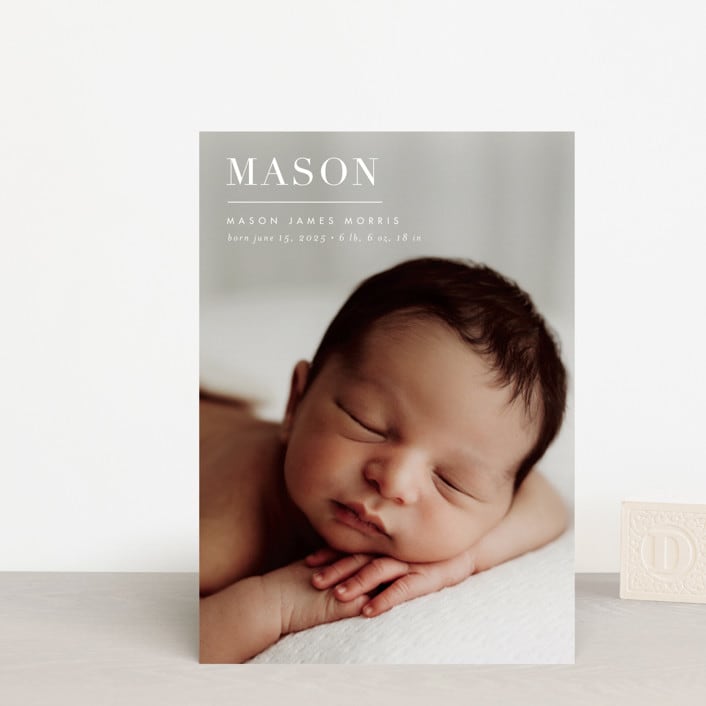 "simply named" - Birth Announcements in Snow by Sarah Curry - Front