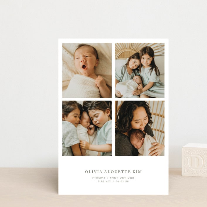 "love in a grid" - Birth Announcements in Snow by Bramble Studio - Front