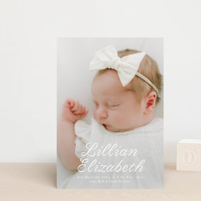 "Georgette" - Birth Announcements in Cotton by Megan Davis - Front