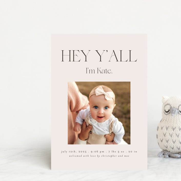 "Southern Babe" - Birth Announcements in Sand by Morgan Kendall - Front