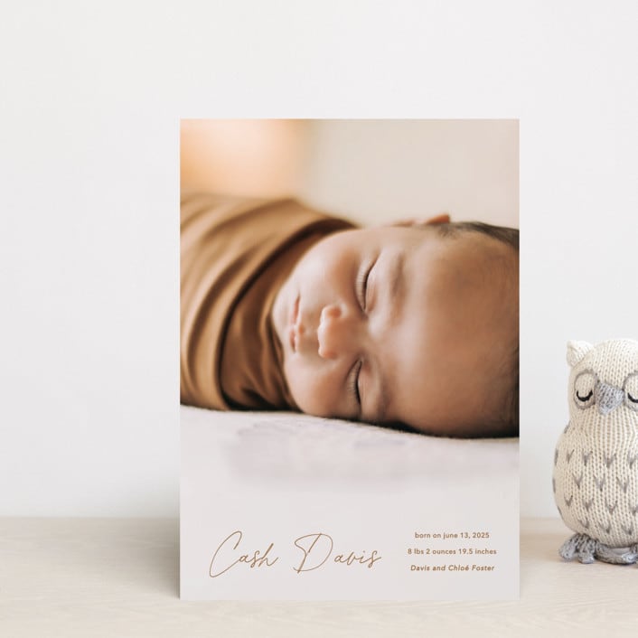 "Swaddle" - Birth Announcements in Rust by Stacey Meacham - Front