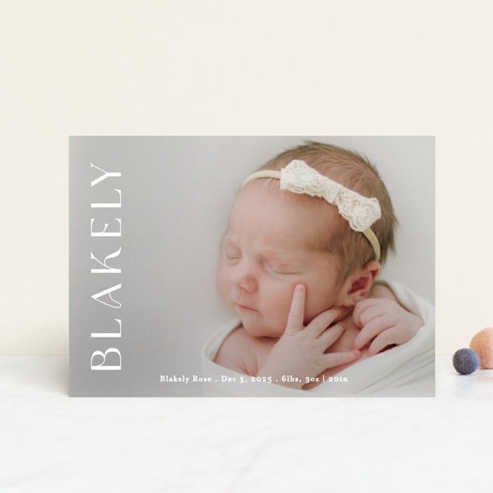 "Close Up" - Birth Announcements in Cotton by Angela Thompson - Front