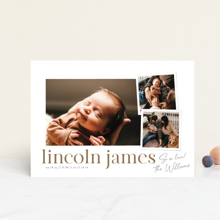 "Little Snaps" - Birth Announcements in Linen by Robert and Stella - Front