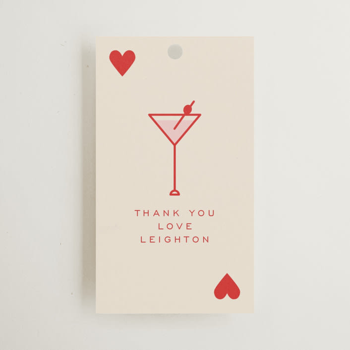 "The Queen" - Wedding Favor Tags in Rose by Jenna Holcomb - Front
