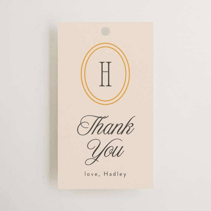 "Coast" - Wedding Favor Tags in Almond by Melanie Kosuge - Front