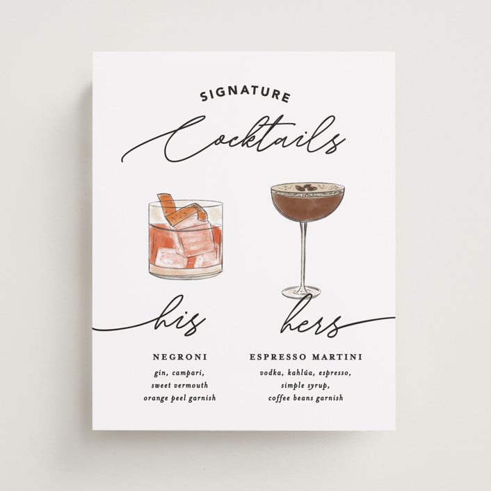 "Cocktails Pair" - Bar Signs in Ivory by Creo Study - Front
