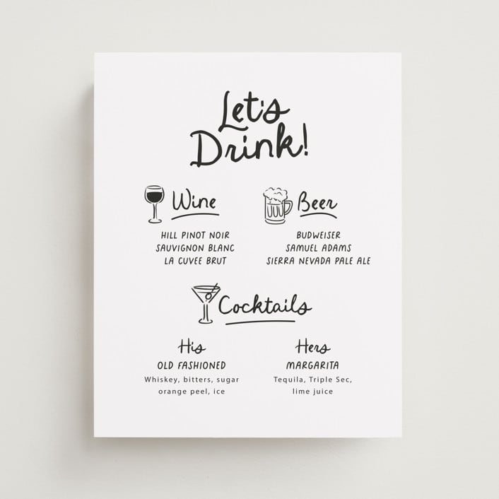 "Let's Drink!" - Bar Signs in Ebony by Itsy Belle Studio - Front