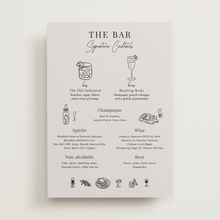 "Modern Sketch" - Bar Signs in Noir by Elly - Front