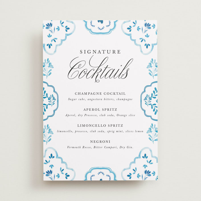 "Almafi" - Bar Signs in Cerulean by Itsy Belle Studio - Front