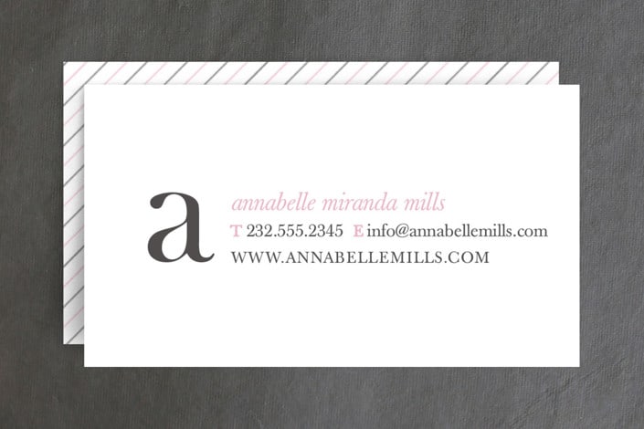 "Simple and Pretty" - Business Cards in Petal by Up Up Creative - Front