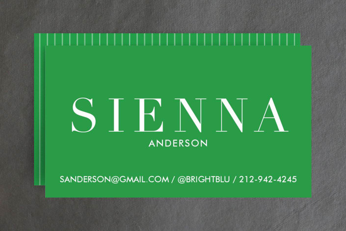 "Crisp Color" - Business Cards in Green Apple by hi-lighter inc. - Front