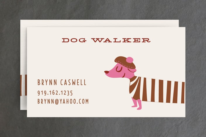 "Happy Dog" - Business Cards in Chocolate by Lori Wemple - Front