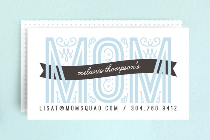 "Mom Calling Card" - Business Cards in Sky by Christina Novak - Front