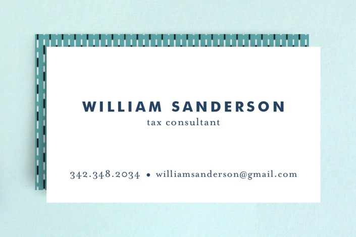 "Bold and Basic" - Business Cards in Navy by Alethea and Ruth - Front