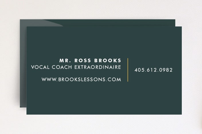 "Virtuoso" - Business Cards in Bumblebee by Marabou Design - Front