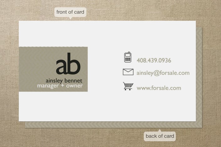 "Monogram Logo" - Business Cards in Mocha by R studio - Front