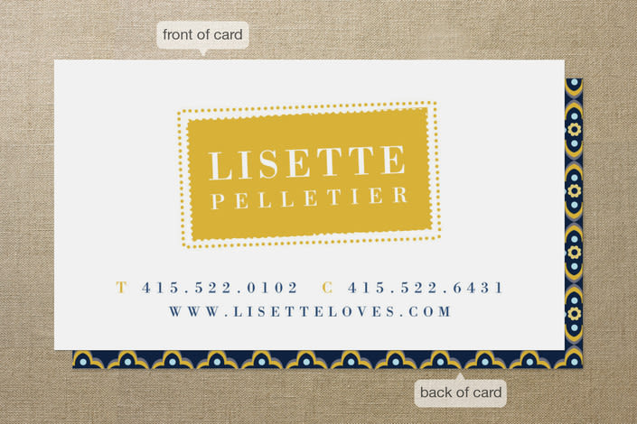 "Vintage Stamp" - Business Cards in Navy by Jody Wody - Front