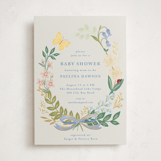 "Baby Flora" - Baby Shower Invitations in Sky by Petra Kern - Front