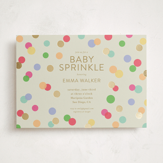 "Colorful Baby Sprinkle" - Baby Shower Invitations in Color Pop by Stephanie Heinrich Godbout - Front