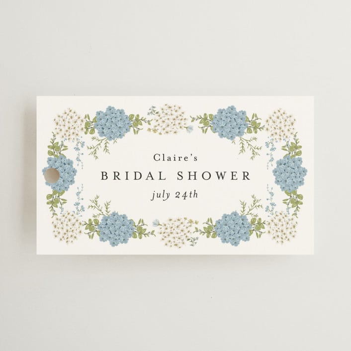 "Wedgewood" - Bridal Shower Favor Tags in Cerulean by Susan Moyal - Front