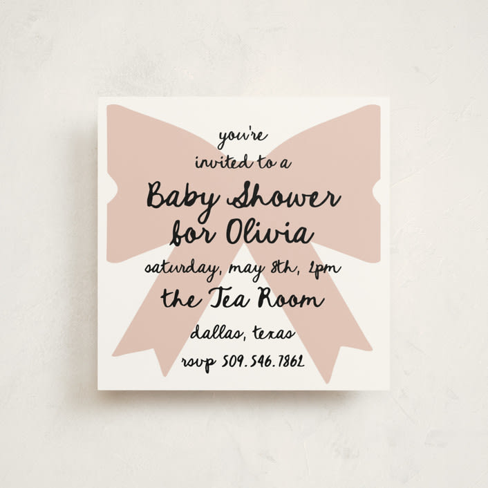 "Gift" - Baby Shower Invitations in Blush by AK Graphics - Front