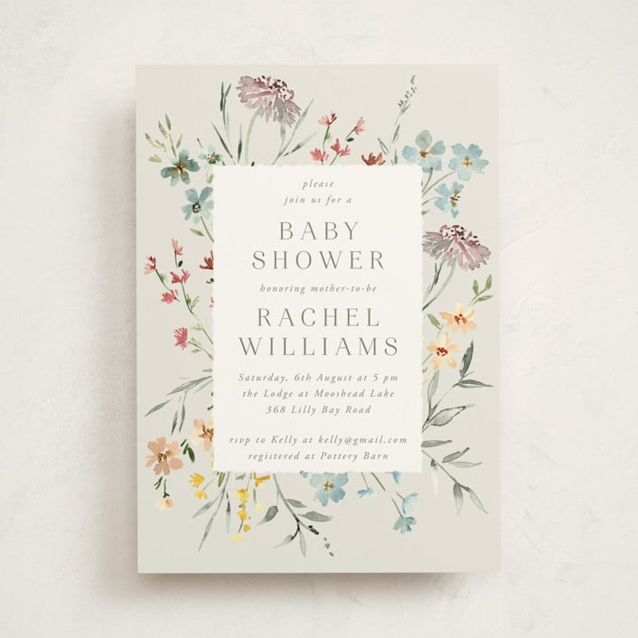 "Gentle Wildflower" - Baby Shower Invitations in Meadow by Petra Kern - Front