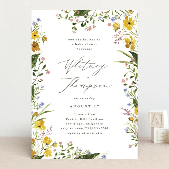 "Briar" - Baby Shower Invitations in Sunshine by Kate Ahn - Front