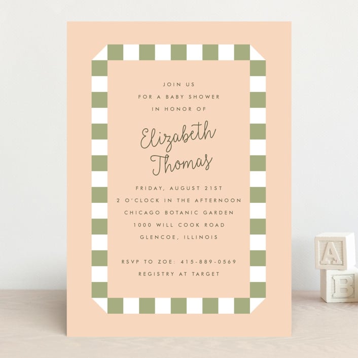 "Boardwalk" - Baby Shower Invitations in Peach by Baumbirdy - Front