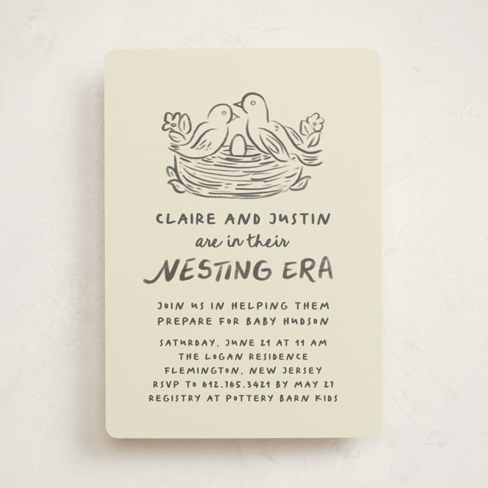 "Nesting era" - Baby Shower Invitations in Beetle by Creo Study - Front