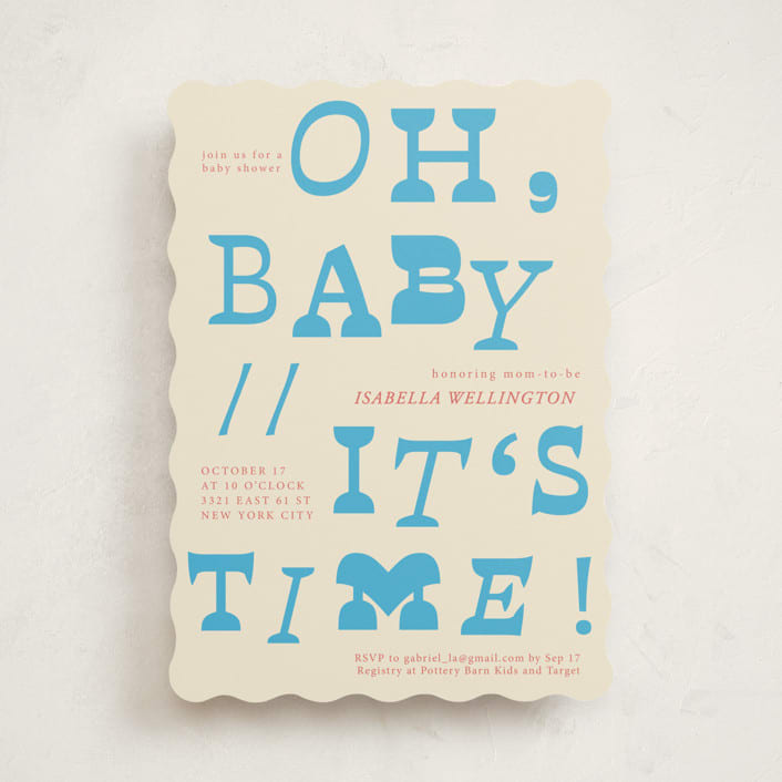 "Oh Baby It's Time" - Baby Shower Invitations in Blueberry by Kartika Paramita - Front