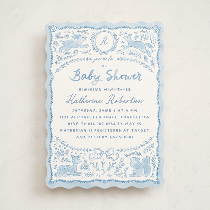 "Folk woodland" - Baby Shower Invitations in Sky by Creo Study - Front