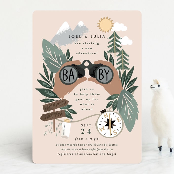 "Adventure on the horizon" - Baby Shower Invitations in Latte by Alethea and Ruth - Front