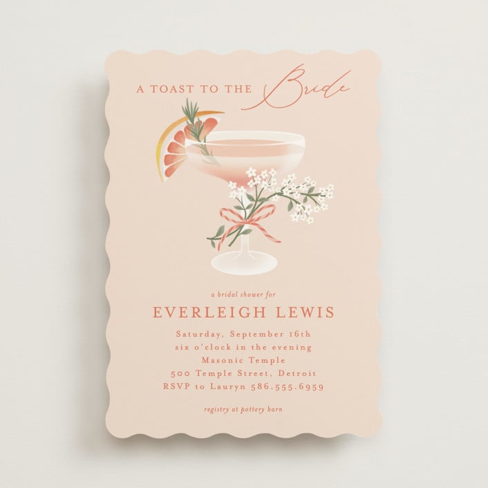 "pamplemousse" - Bridal Shower Invitations in Agrume by Jamie Alexander - Front