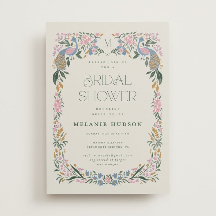 "paonne" - Bridal Shower Invitations in Peacock by Vera Lim - Front