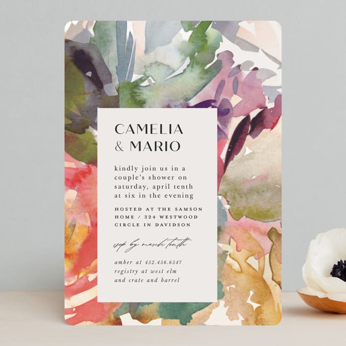 "Pretty" - Bridal Shower Invitations in Peach by Lori Wemple - Front