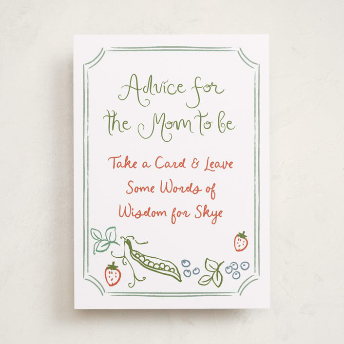 "Locally Grown Sketch" - Baby Shower Party Signs in Meadow by Jenna Holcomb - Front