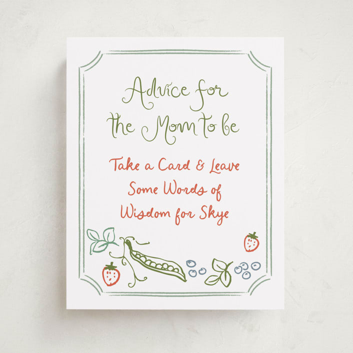 "Locally Grown Sketch" - Baby Shower Party Signs in Meadow by Jenna Holcomb - Front