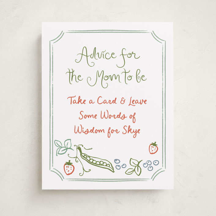 "Locally Grown Sketch" - Baby Shower Party Signs in Meadow by Jenna Holcomb - Front