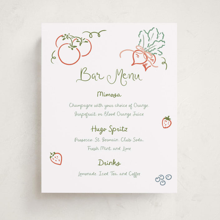 "Locally Grown Sketch" - Baby Shower Party Signs in Meadow by Jenna Holcomb - Front