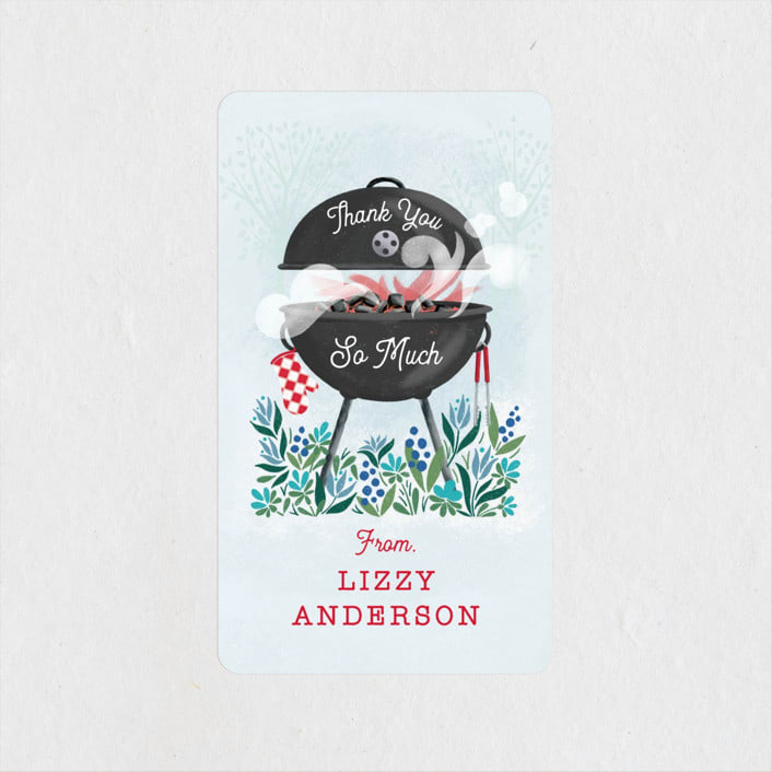 "Red hot bbq" - Bridal Shower Favor Stickers in Pepper by Paper Sun Studio - Front