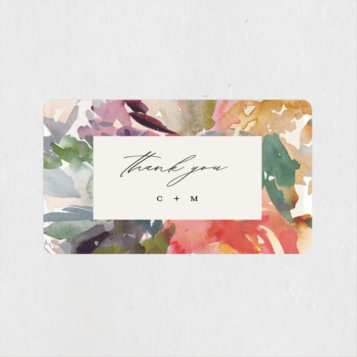 "Pretty" - Bridal Shower Favor Stickers in Peach by Lori Wemple - Front